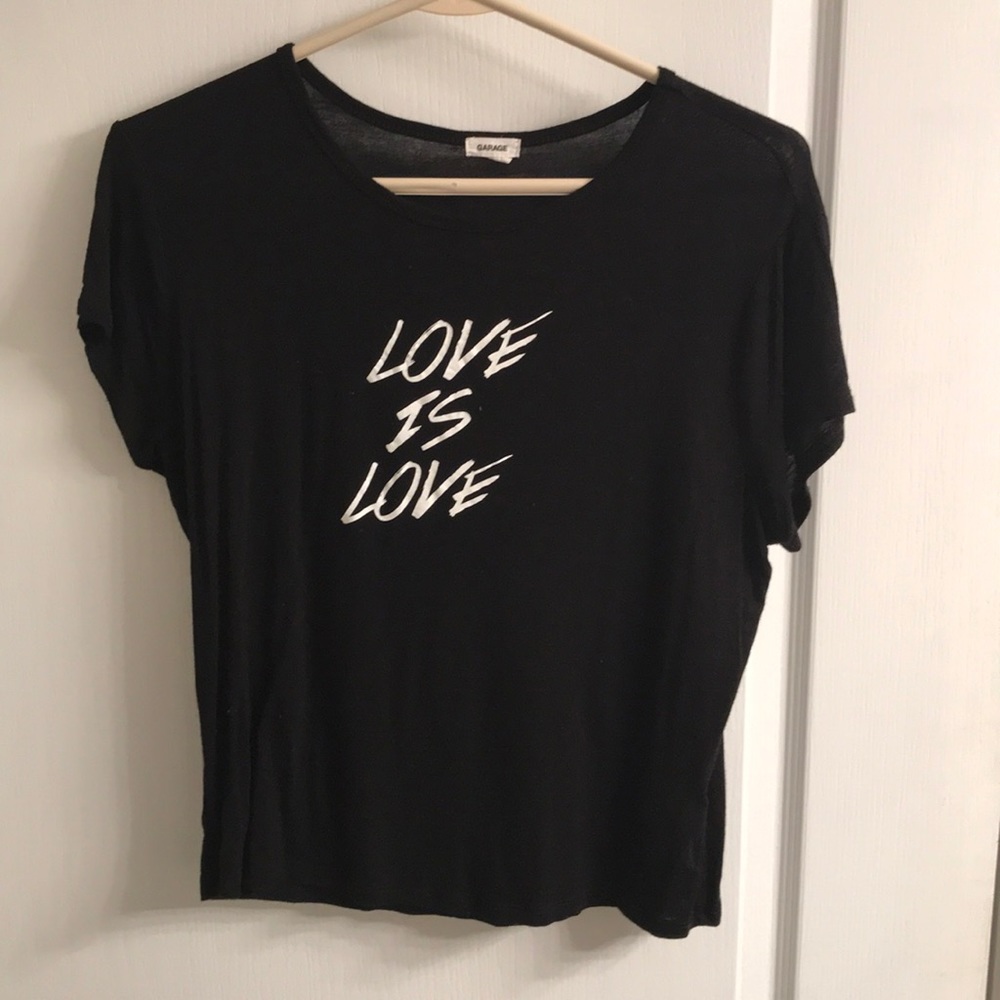 cropped “love is love” tee